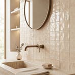 Wandtegel Equipe Handvorm Ritmo Cream Beige 10x10, Doe-het-zelf en Bouw, Nieuw, Minder dan 20 cm, 10 m² of meer, Wandtegels