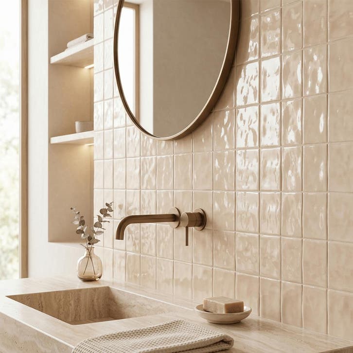 Wandtegel Equipe Handvorm Ritmo Cream Beige 10x10, Doe-het-zelf en Bouw, Tegels, Minder dan 20 cm, Minder dan 20 cm, 10 m² of meer