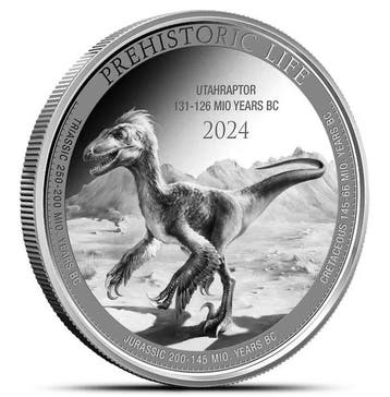 Congo. 20 Francs 2024 – Prehistoric: Utahraptor – 1 oz, Timbres & Monnaies, Monnaies | Europe | Monnaies non-euro
