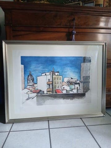 Renato Guttuso (1911-1987) - Veduta dallo studio, Antiek en Kunst