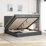 vidaXL Ottoman bed met matrassen 200x200cm stof donkergrijs, Verzenden