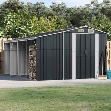 vidaXL Tuinschuur 277x365,5x179 cm gegalvaniseerd staal, Tuin en Terras, Verzenden, Nieuw