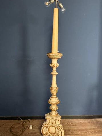 Staande lamp - Hout, Messing, Metaal - Barokke, Antiek en Kunst