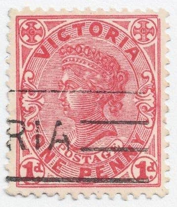 Australië 1905 - Victoria post-1905 - 1d Rose (SG 416w var), Gestempeld