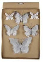Vlinders Mengsel Grijs 6 stuks met clip, Hobby & Loisirs créatifs