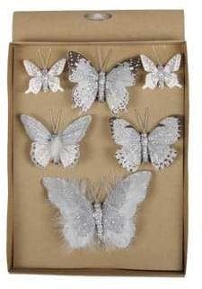 Vlinders Mengsel Grijs 6 stuks met clip, Hobby & Loisirs créatifs