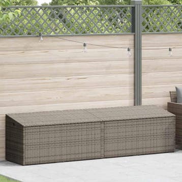 vidaXL Tuinbox 220x50x58 cm poly rattan grijs, Verzenden, Nieuw