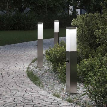 vidaXL Bolderverlichting met sensor 3 stuks 50 cm RVS IP44, Verzenden, Nieuw