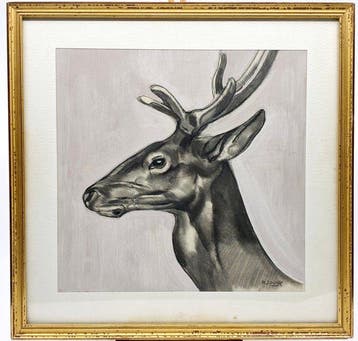 Paul Jouve (1878-1973) - Cerf de Profil