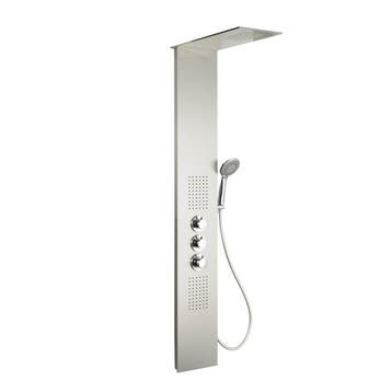 BWS Douchepaneel Rio 2 met Thermostaat Kraan 150x20 cm RVS, Doe-het-zelf en Bouw, Ophalen of Verzenden, Nieuw, Chroom, Kraan