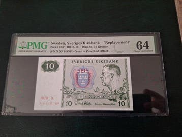 Zweden. - 2 slabbed banknotes - 1918/1979 - incl., Postzegels en Munten