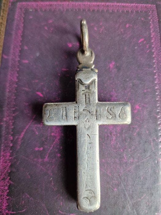 Vintage Kruis - .925 zilver - 1800-1850 - Reliekenkruis, Antiek en Kunst, Curiosa en Brocante