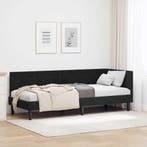 vidaXL Hoek Bed Frame met hoofdeinde Zwart 80 cm x 200 cm, Verzenden