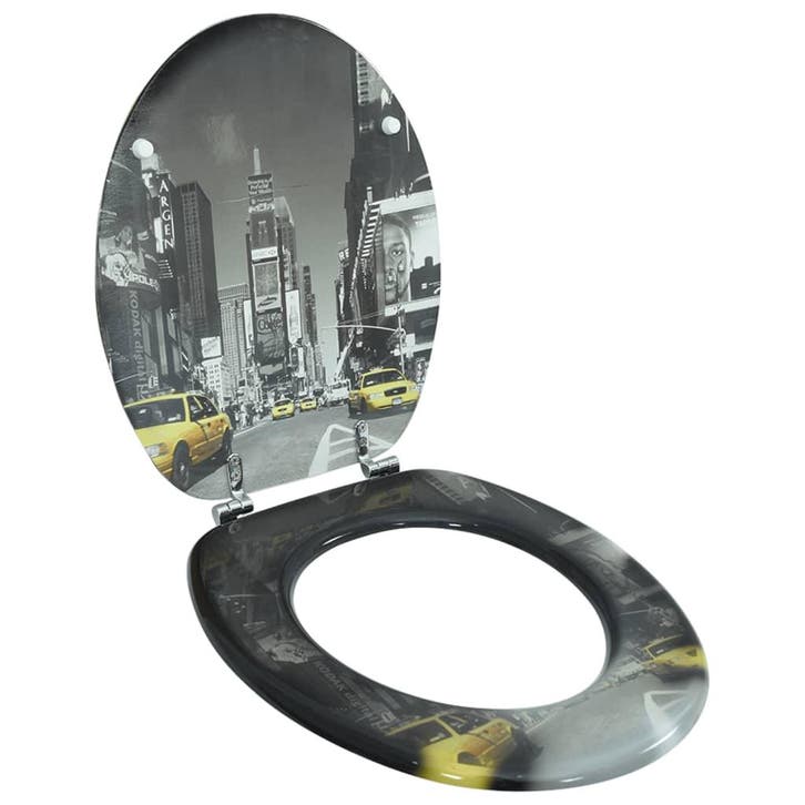 vidaXL Toiletbril van MDF met New York dessin, Bricolage & Construction, Sanitaire, Envoi