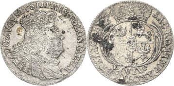 6 Groschen (szostak) 1755, Sachsen-kurlinie ab 1547 (albe..., Verzenden, België