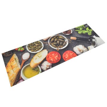 vidaXL Keukenmat wasbaar wijn- en dinerprint 60x180 cm, Verzenden