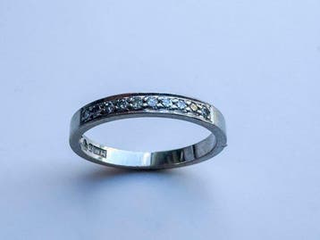 Ring - 18 karaat Witgoud - 0.10ct. tw. Diamant (Natuurlijk), Nieuw