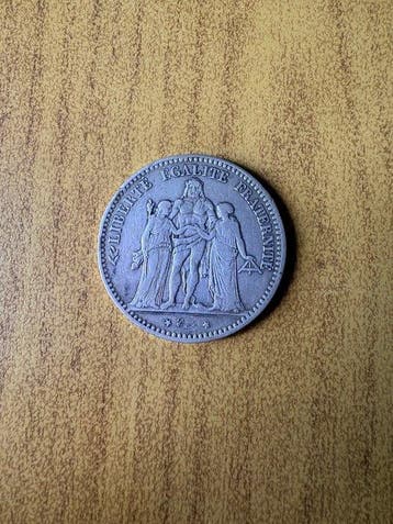 France. 5 Francs 1875-A Hercule (Sans prix de réserve), Postzegels en Munten