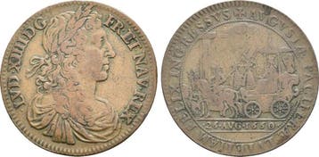 Kupfer Jeton 1660 Frankreich: Ludwig Xiv, 1643-1715:, Verzenden