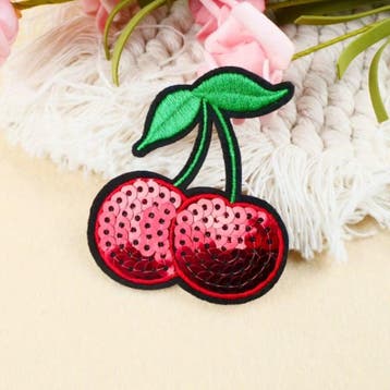 Embleem kers - kersen - cherry - glitter - 6 x 5.5 cm - a..., Verzenden, Nieuw, Overige typen