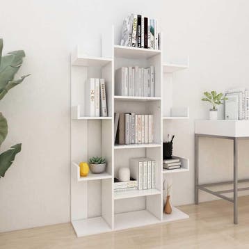 vidaXL Boekenkast 86x25,5x140 cm bewerkt hout wit, Huis en Inrichting, Kasten | Boekenkasten, Verzenden, Nieuw