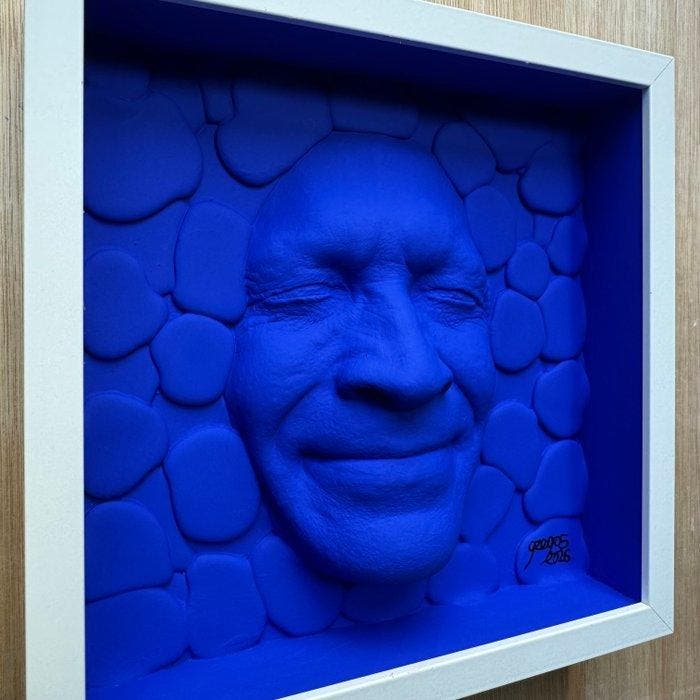 gregos - Blue bubbles smile, Antiquités & Art, Art | Peinture | Moderne