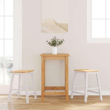 vidaXL Barstoelen 2 st massief hout wit, Huis en Inrichting, Barkrukken, Verzenden, Nieuw