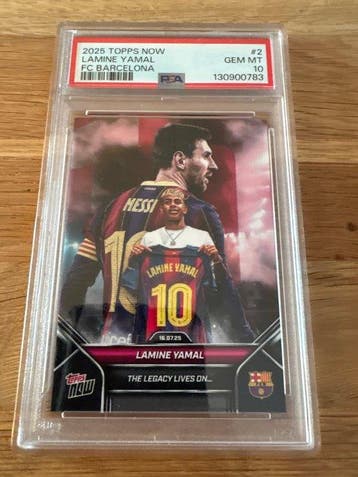 2025 Topps Topps Now Lamine Yamal, Lionel Messi #2 Graded