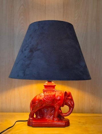 Lampe - plâtre, velours, plastique