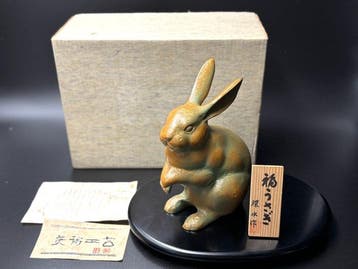 Lucky Rabbit — Japanese Okimono -  Watanabe Kansui -