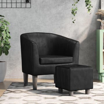 Kuipstoel + voetenbank | 41% korting | Retour deal, Verzenden, Minder dan 75 cm, Zo goed als nieuw, Modern
