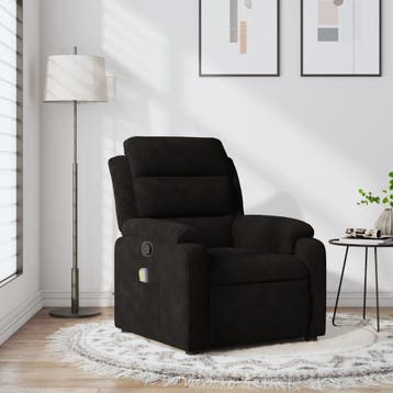 vidaXL Massagestoel van zwart fluweel, Huis en Inrichting, Fauteuils, Verzenden, Nieuw