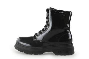 Tommy Hilfiger Veterboots in maat 38 Zwart, Verzenden, Zwart, Overige typen, Zo goed als nieuw