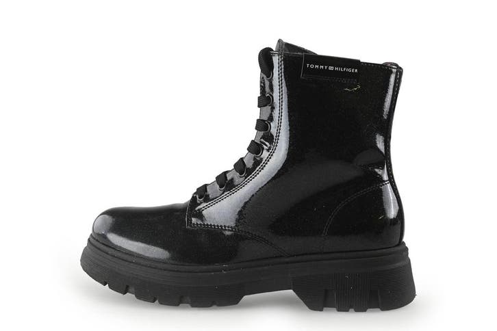 Tommy Hilfiger Veterboots in maat 38 Zwart, Kleding | Dames, Schoenen, Zwart, Zo goed als nieuw, Overige typen, Verzenden