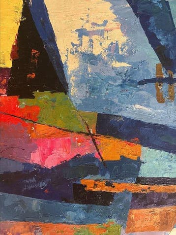 Nguyen Robert (1958) - Composition Nº888 80 80 cm, Antiek en Kunst