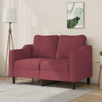 vidaXL Tweezitsbank / zetel 120 cm stof wijnrood, Huis en Inrichting, Verzenden, Nieuw
