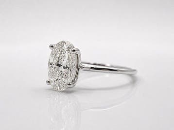 Zonder minimumprijs - Ring - 14 karaat Witgoud - 2.01ct. tw., Handtassen en Accessoires, Ringen, Nieuw