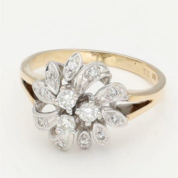 Ring - 14 karaat Geel goud, Witgoud, Handtassen en Accessoires, Nieuw