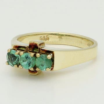 Bague - 14 carats Or jaune Émeraude, Bijoux, Sacs & Beauté