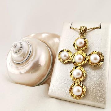 Perle - Argent - Pendentif - fait à la main