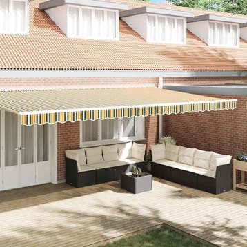 vidaXL vervangende markies volant Groen en geel 6 m, Tuin en Terras, Verzenden, Nieuw
