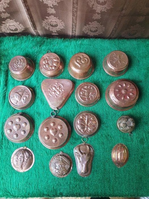 Ovenschaal (16) - Koper - Koperen vormpjes, Antiquités & Art, Antiquités | Ustensiles de cuisine