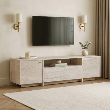 Evila TV-meubel - Beige - Nieuw/Ongebruikt - IJzer/Melamine, Verzenden, 150 tot 200 cm, Nieuw, Scandinavisch