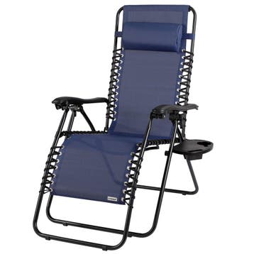 Ligstoel Tuin Donkerblauw | Nieuw | Scherpe Prijs, Tuin en Terras, Ophalen of Verzenden, Nieuw, Textileen