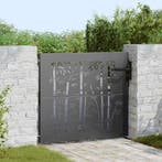 vidaXL Tuinpoort 85 x 100 cm Poedercoated staal Zwart, Tuin en Terras, Verzenden, Nieuw