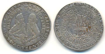 1/2 taler, daalder 1617 Sachsen Coburg Eisenach:, Verzenden, België