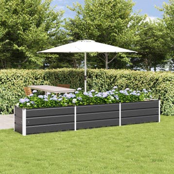 vidaXL Plantenbak Antraciet 290 x 50 x 45 cm Gegevens staal, Tuin en Terras, Verzenden, Nieuw