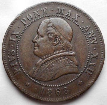 Italie, États Pontificaux Pio IX. 4 Soldi 1868. (Sans prix
