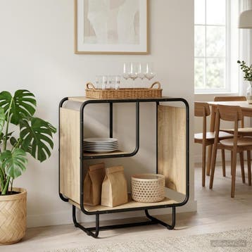 vidaXL Dressoir Sonoma Eiken 60 x 37.5 x 64.5 cm Bewerkt, Verzenden, Nieuw