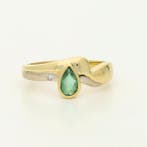 Bague - 14 carats Or jaune Émeraude - Diamant, Bijoux, Sacs & Beauté